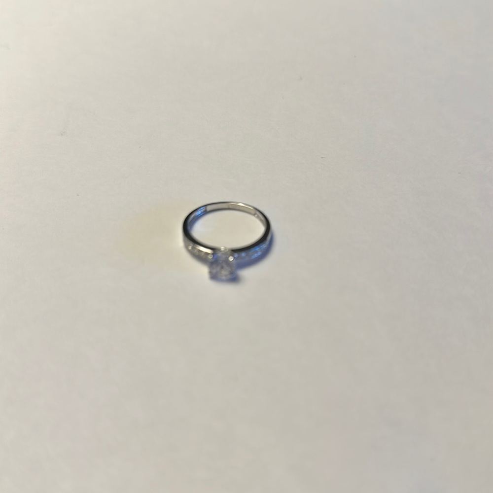 14KT Solid White Gold Lab Created Engagement Ring  1.50 Carat DVVS1